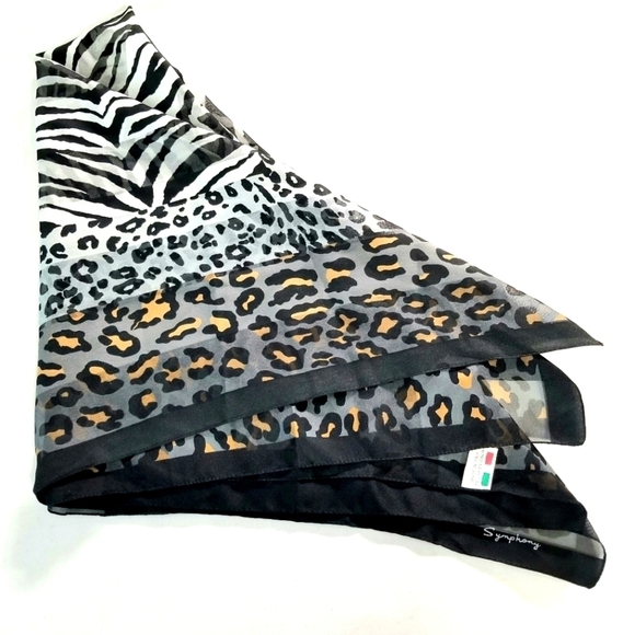 Symphony Made In Italy Animal Safari Print Polyester Scarf,  34 " x 34 " - Picture 3 of 10